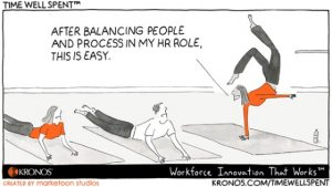 Balance, Kronos, Time Well Spent, cartoon, work, work life balance