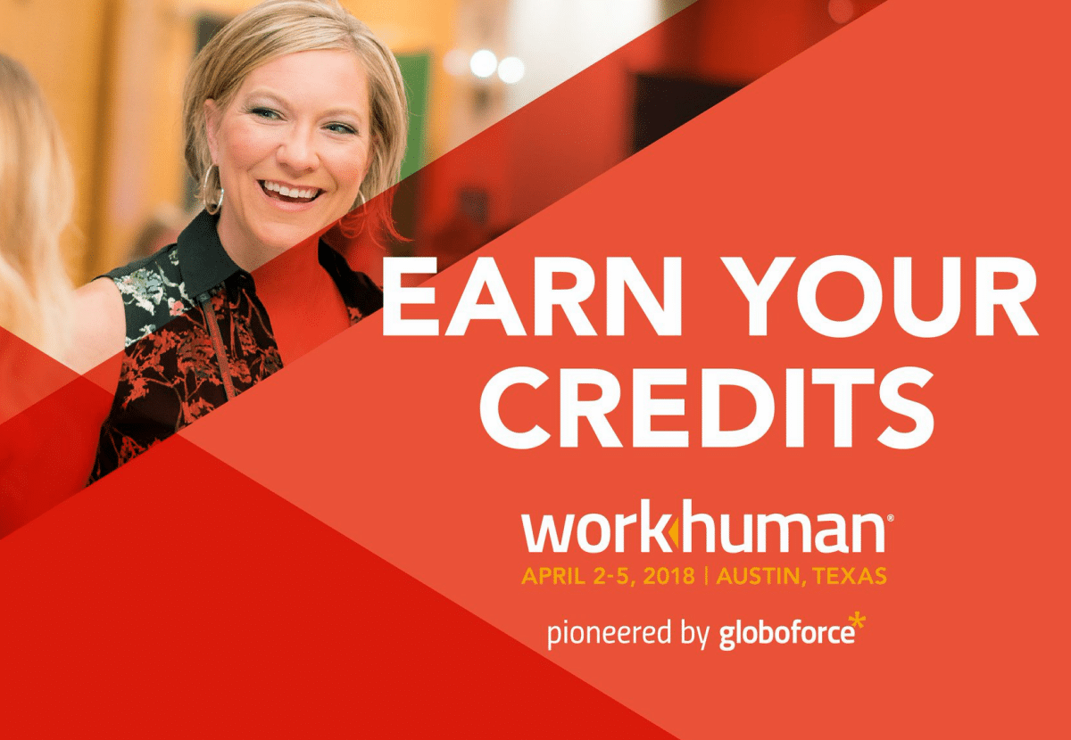 workhuman, globoforce, earn credits, workman conference, workhuman 2018, recognition