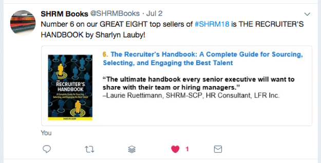 SHRM, SHRM Books, Tweet, Top selling SHRM books, Recruiters Handbook, conference
