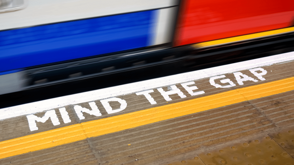 mind the gap sign London Underground similar to Mind the Gap for labor law postings