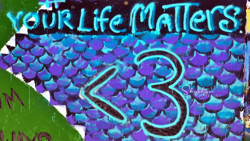 wall art saying your life matters as in a tribute to Chris Fields