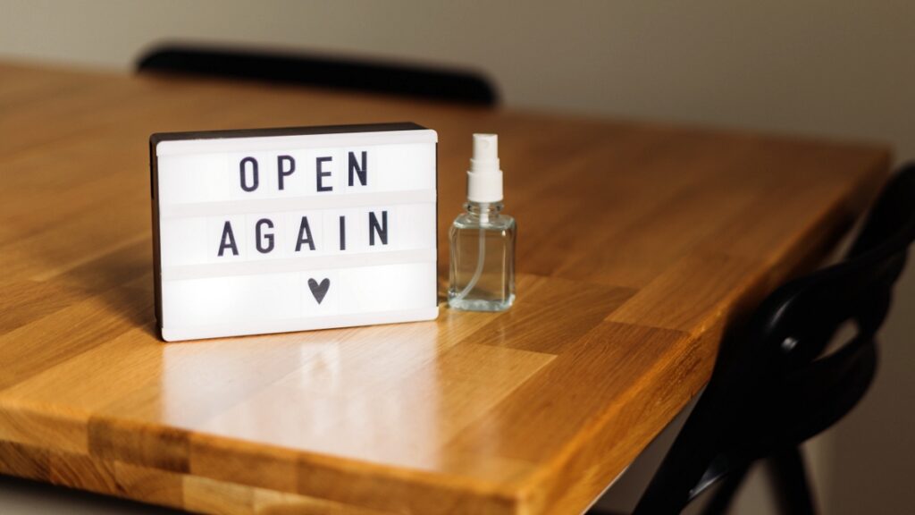 open again sign on wooden table poster guard labor law postings compliance