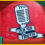 wall art microphone with words speak your truth as in business email