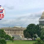 United States Capital Building under button saying HR Votes showing the importance of voting