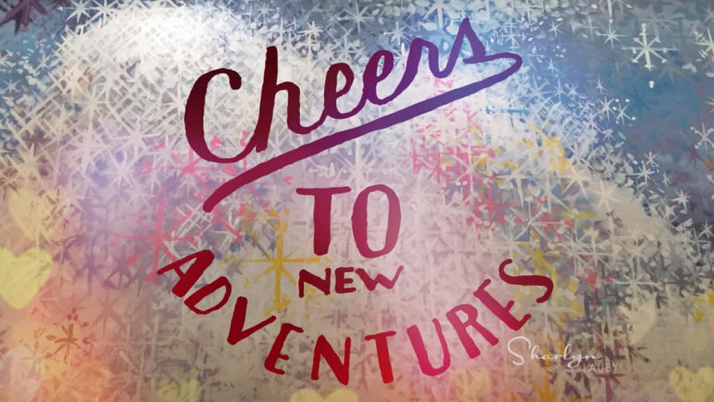 cheers to new adventures airport sign for travel