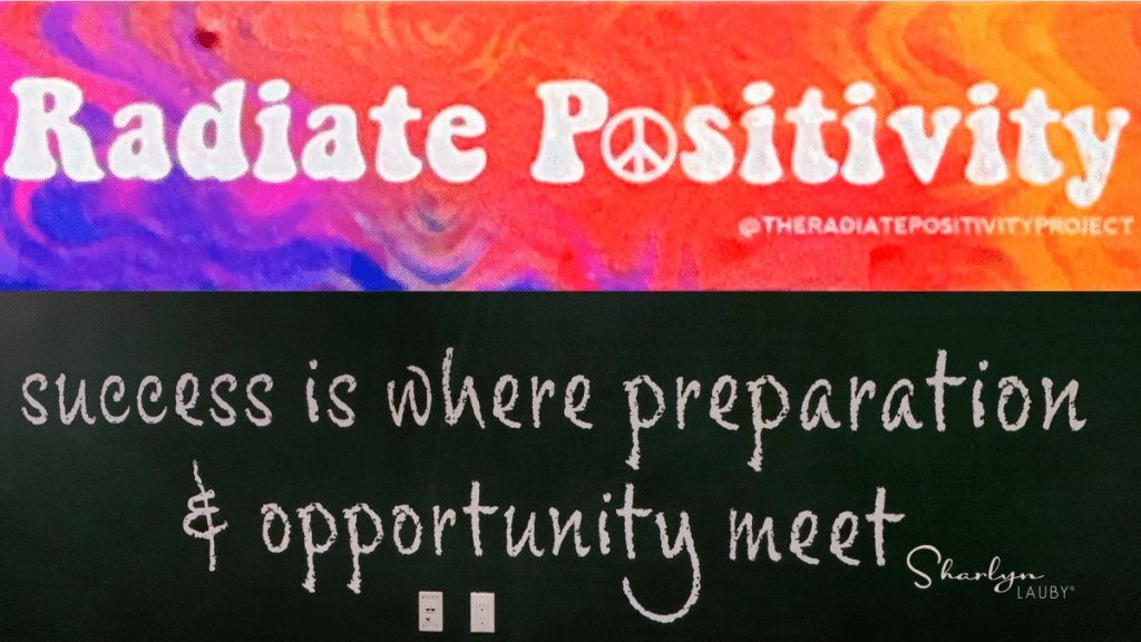 wall art signs saying radiate positivity to fight employee burnout