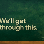 store sign saying we'll get through this in terms of career development