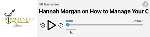 podcast player for Hannah Morgan on The HR Bartender Show discussing career development