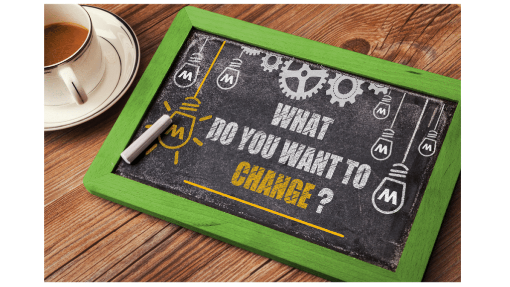 chalk board what do you want to change for strategic business growth