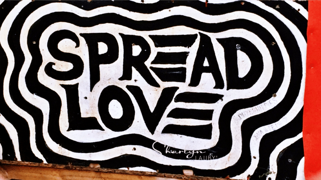 wall art spread love with a clean work area