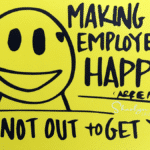 yellow board drawing about performance management making employees happy