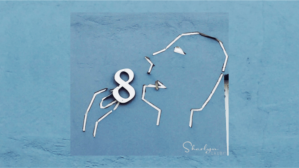 wall art profile of a man eating the number eight in an article on employee benefits