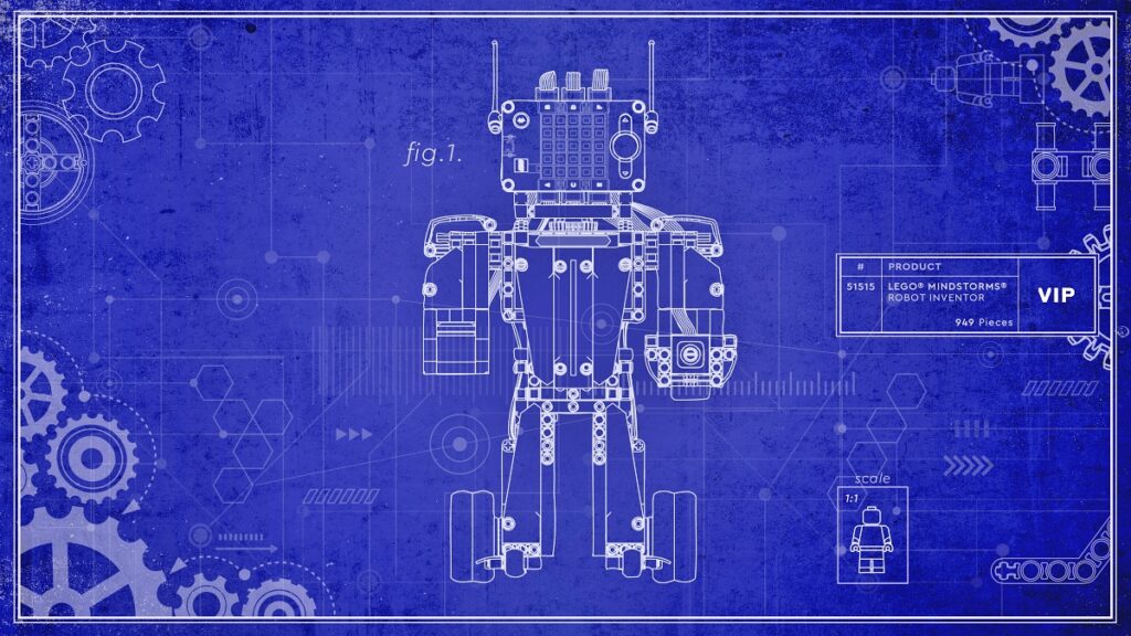 blueprint LEGO robot representing organizational restructuring
