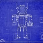 blueprint LEGO robot implying organizational restructuring