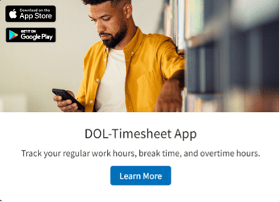 web page DOL timesheet app on compensation and FLSA