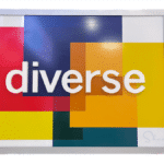 wall sign saying diverse with multiple colors representing diversity