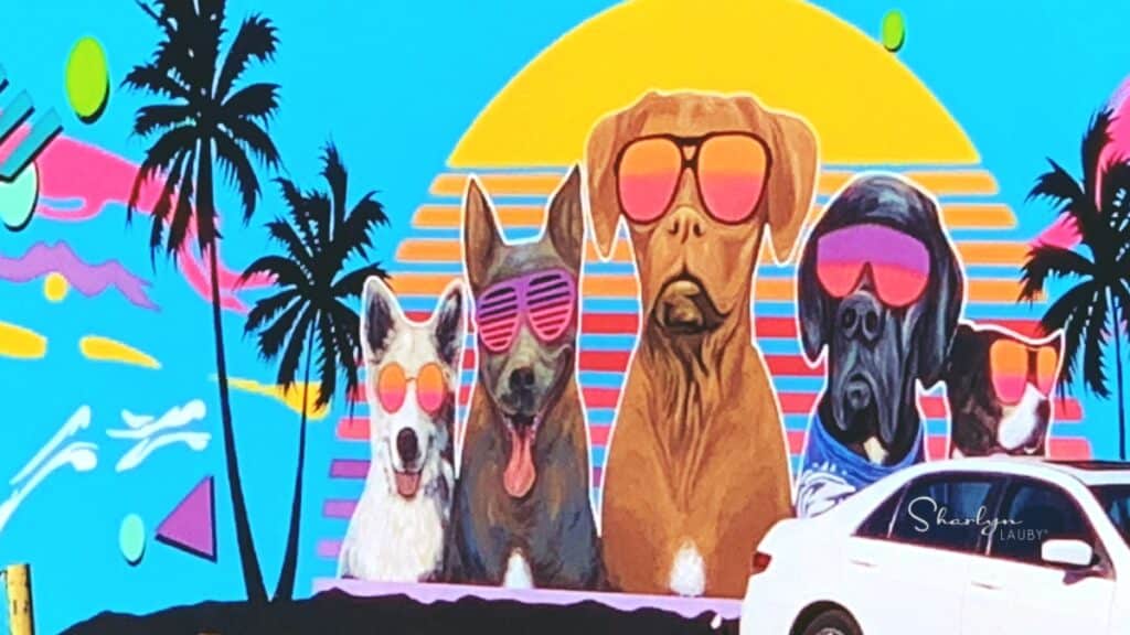 wall art Miami Dog team representing team building and team development