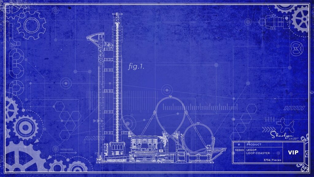 graphic image unique blueprint lego roller coaster