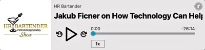 HR Bartender Show podcast Jacob Ficner Ethics Audio Player graphic on ethics risk