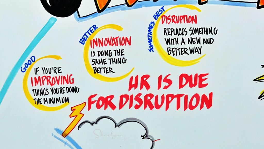 whiteboard drawing HR disruption from consultants