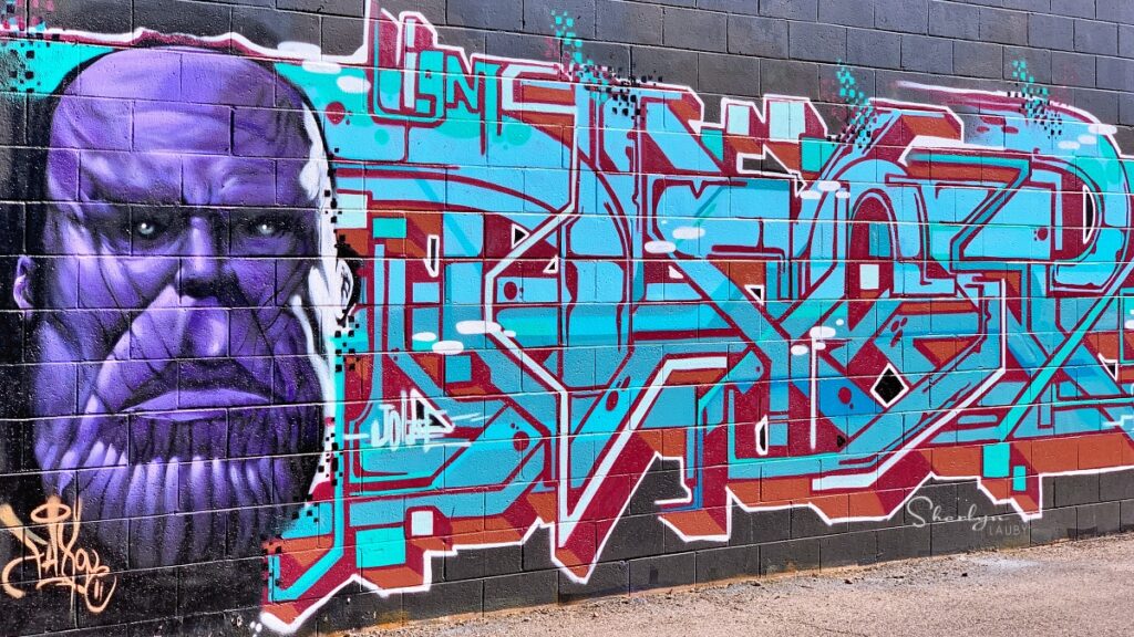 marvel thanos wall art depicting cybersecurity
