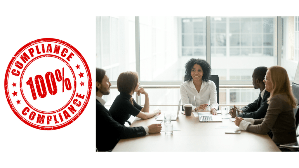 graphic office meeting about labor and employment law postings compliance
