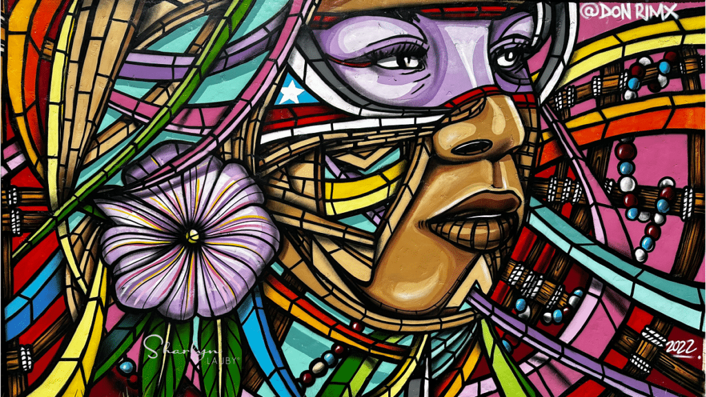 wall art creative face representing artificial intelligence AI curiosity