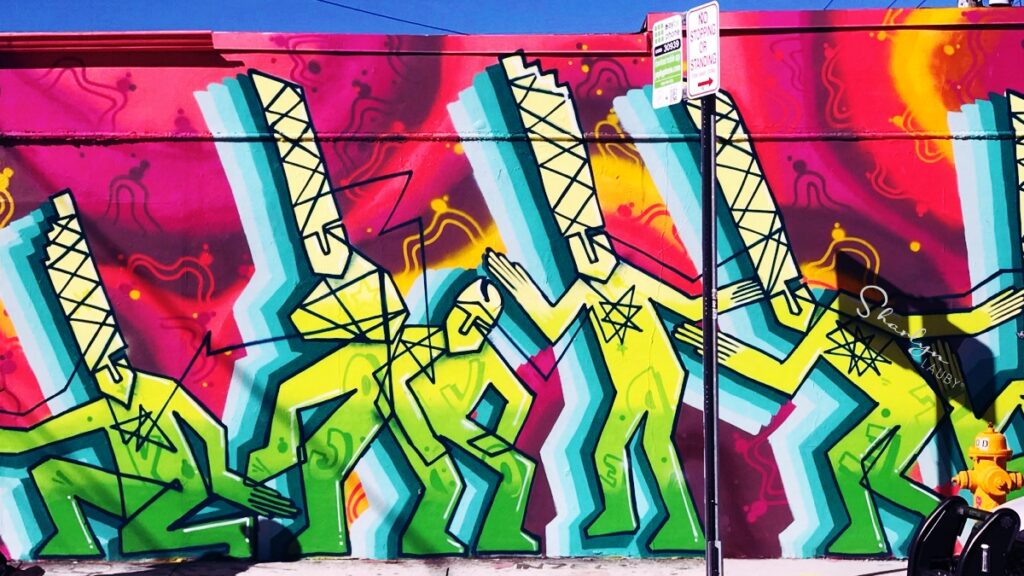 urban wall art stylized people organizational culture