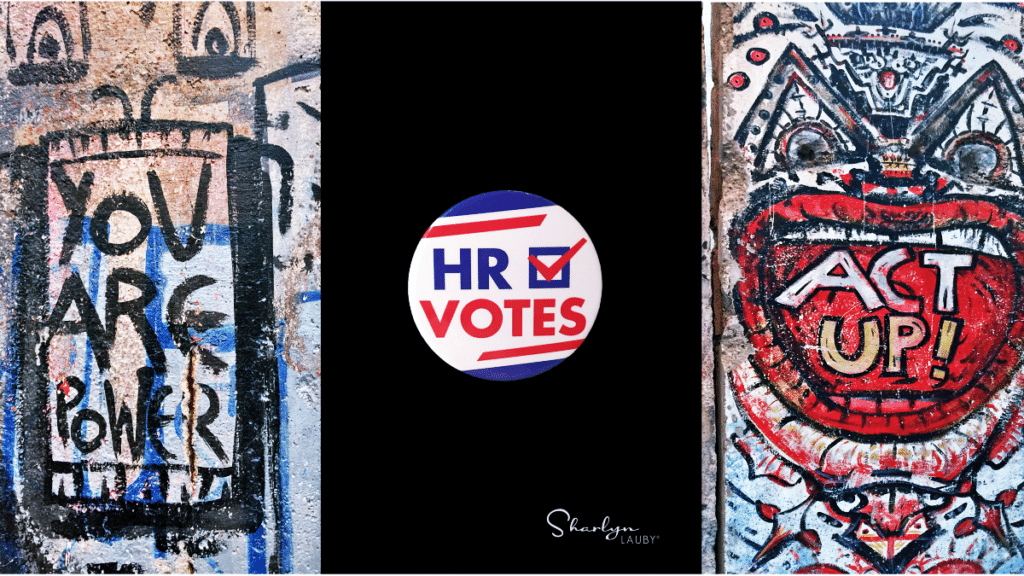 wall art HR votes in election button