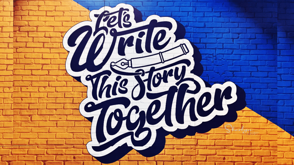 wall art let's collaborate to write this story together
