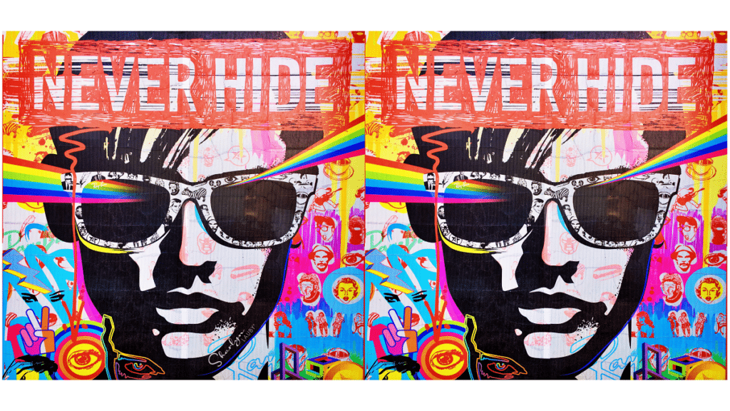 wall art Never Hide using networking