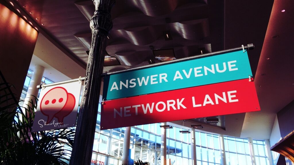 image of sign Answer Avenue referring to artificial intelligence and automation