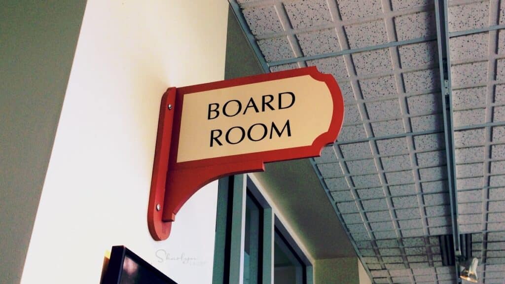wall sign Board Room for business meetings