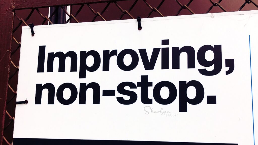 wall sign improving non-stop following goals objectives outcomes