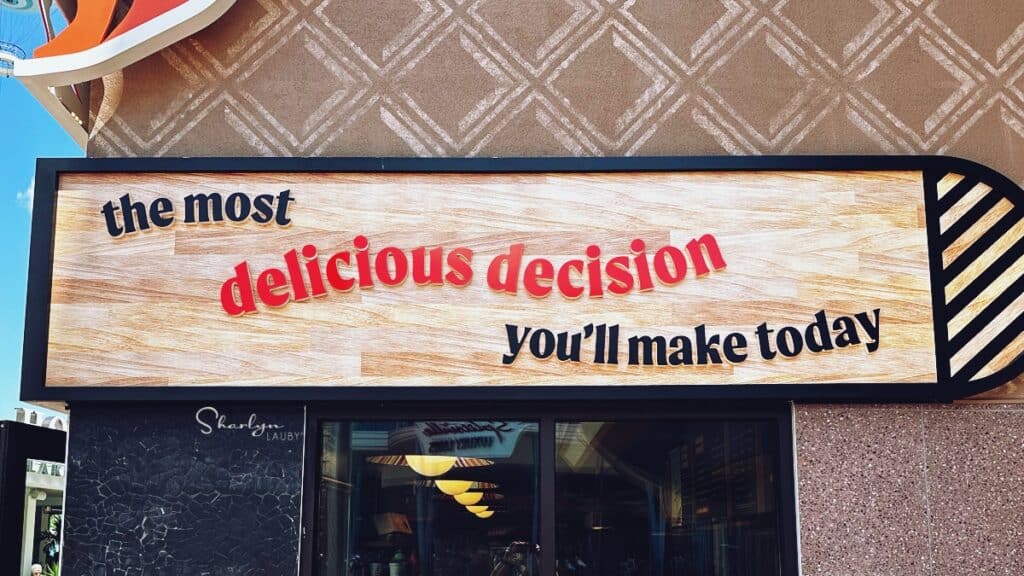 wall sign delicious decision quitting not failure